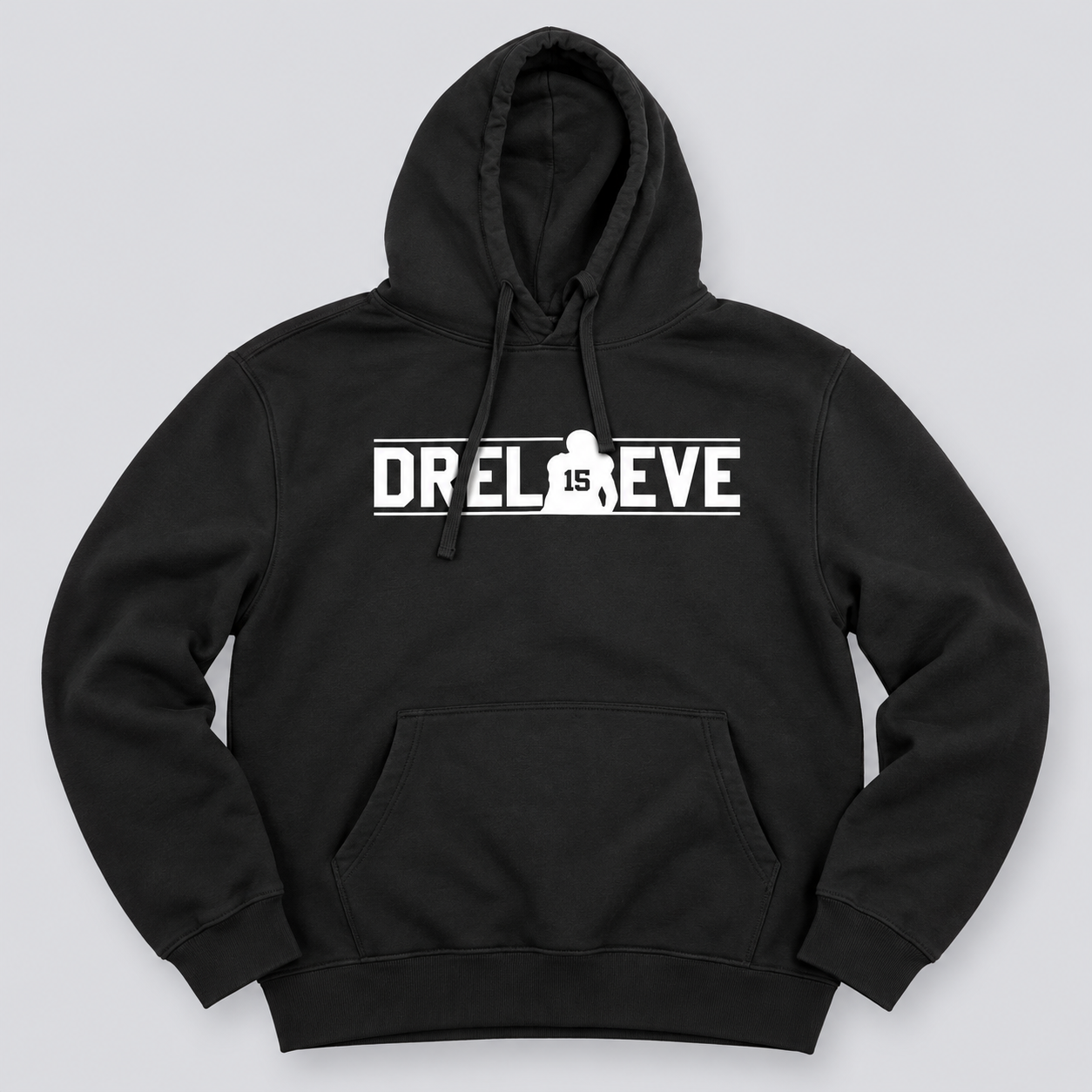Black Drelieve hoodie with white logo